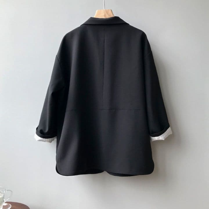 フォーマルカジュアル 通勤用テーラード仕立て jacket 襟付き裏地付きゆったりシルエット